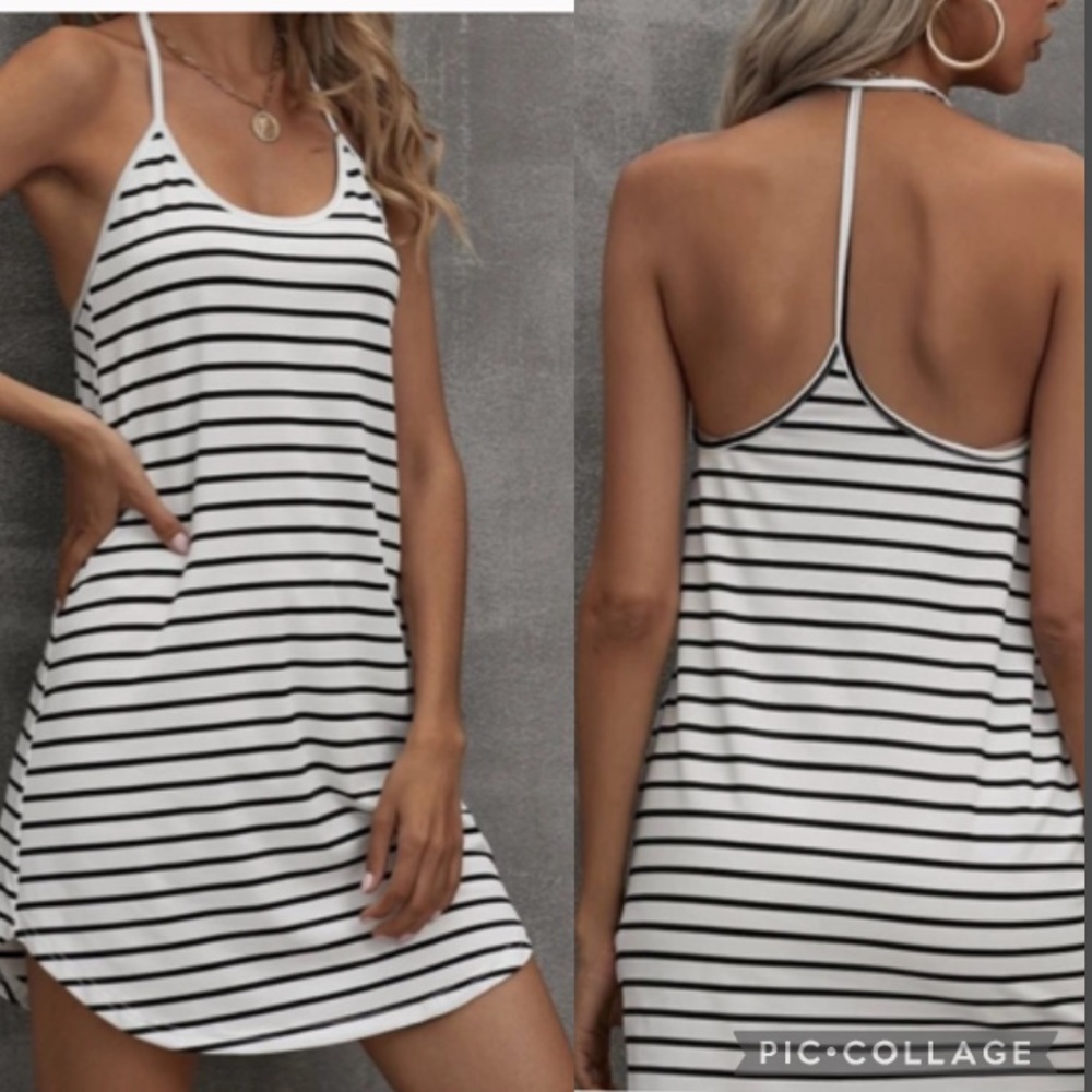 Women’s sleeveless  STRIPED  Cami  DRESS